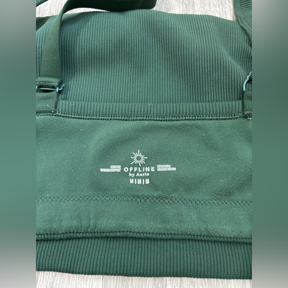 aerie Forest Green Ribbed Bralette - Picture 3 of 3